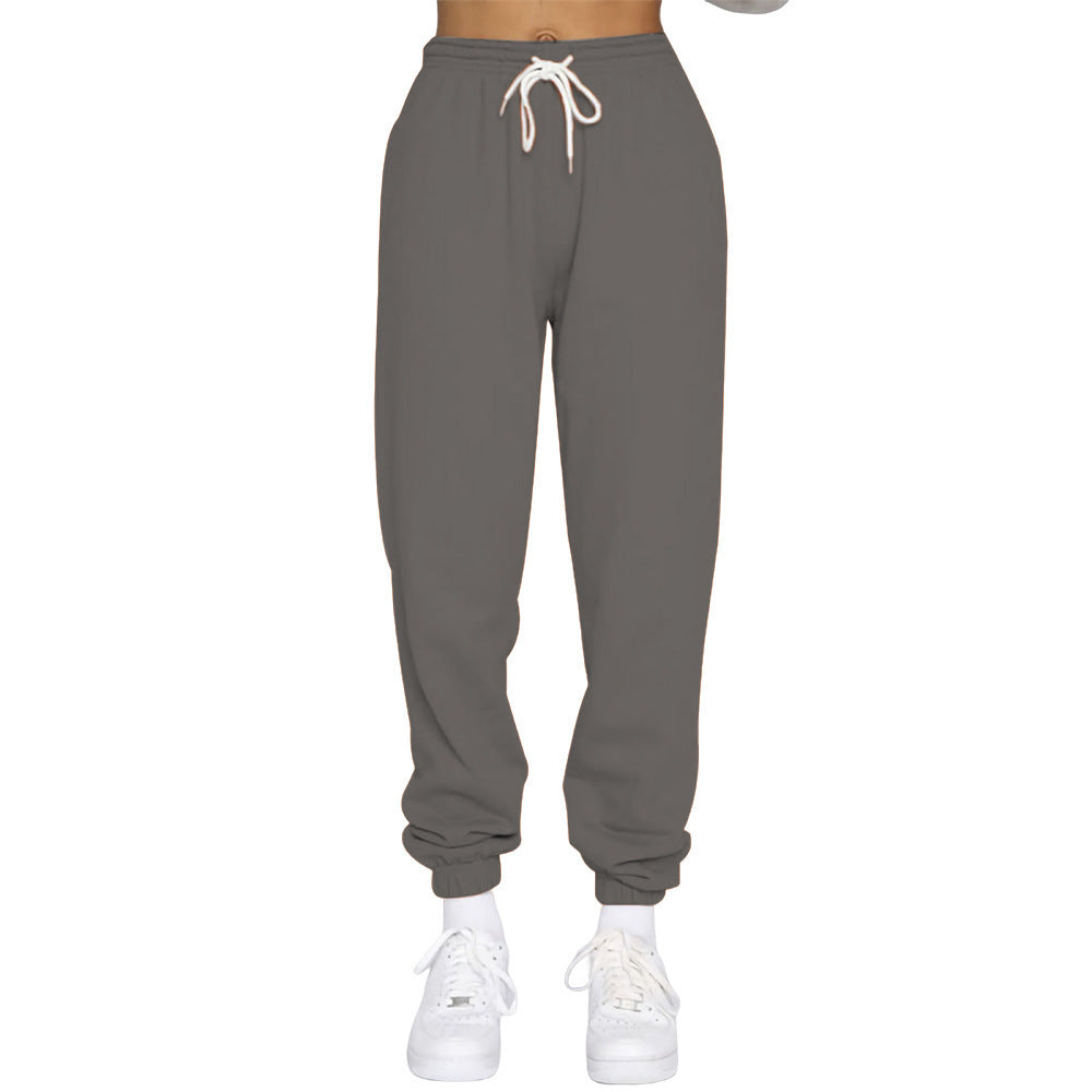Casual women's sweatpants with high waist and drawstring Chic and Style