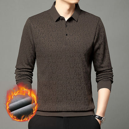 Chemise polo à manches longues pour hommes avec design texturé et tissu régulateur d'humidité Chic und Stil