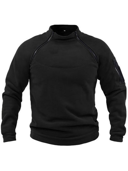 Pull-over thermique en polaire pour hommes avec col montant et poches pratiques Chic und Stil