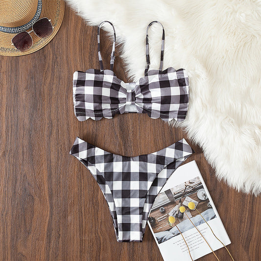 Ladies Rüsch Bandeau Bikini Set Chic and Style