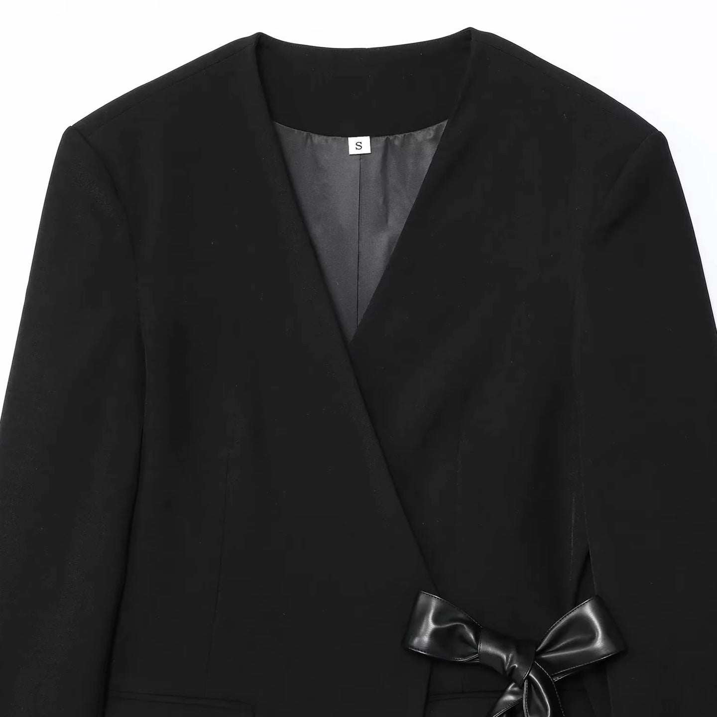 Elegant women’s draped cardigan with decorative satin belt Chic and Style
