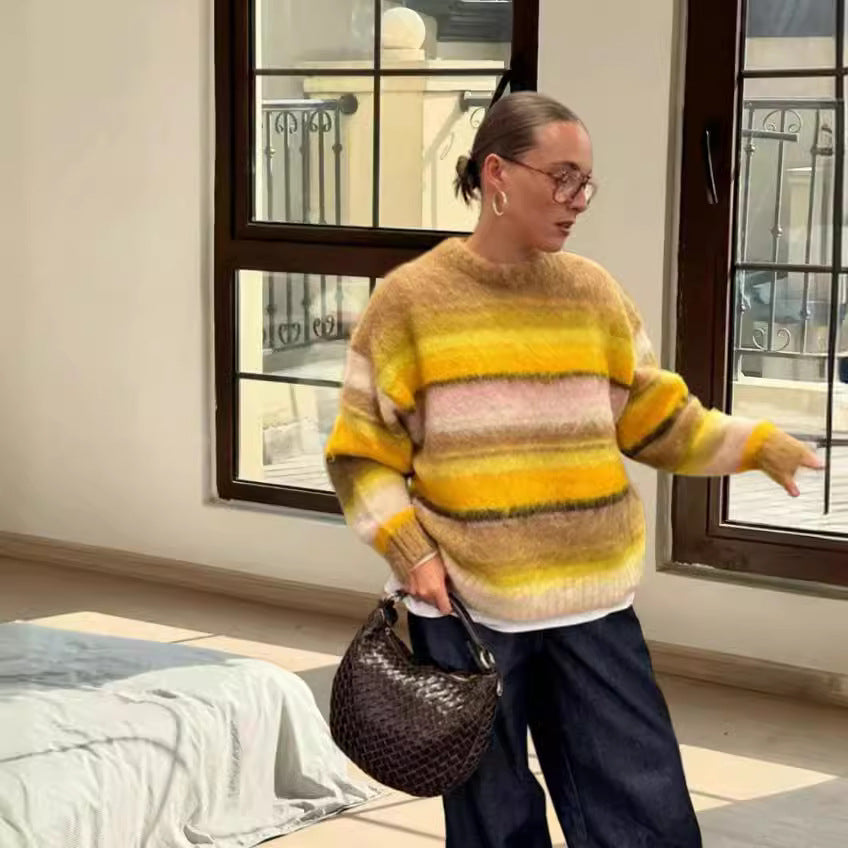 Dames gros tricot pull avec coupe décontractée et style surdimensionné Chic und Stil