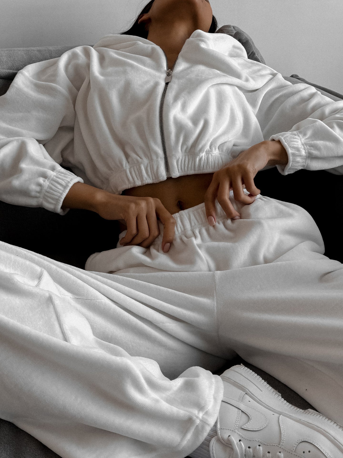 Combinaison en fleece pour femmes avec fermeture éclair et taille élastique Chic und Stil