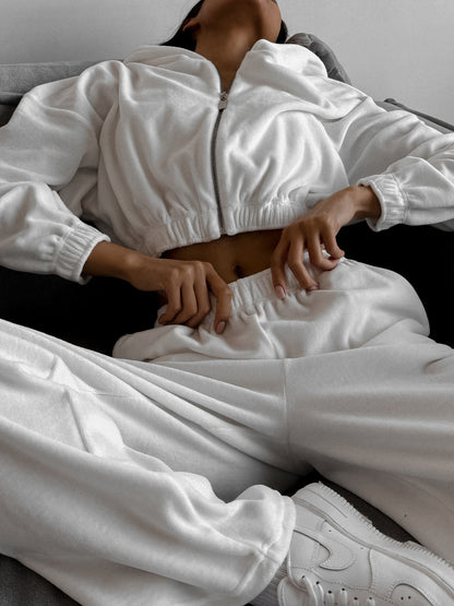 Combinaison en fleece pour femmes avec fermeture éclair et taille élastique Chic und Stil