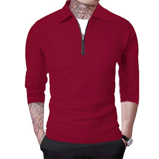 Pull structuré pour hommes avec zip court Chic und Stil