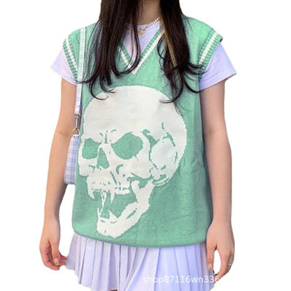Pull en tricot durable pour femmes avec motif de skull Chic und Stil
