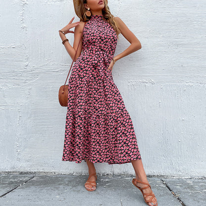 Robe maxi à col montant floral pour femmes Chic und Stil