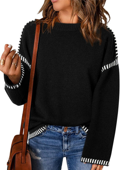 Pull décontracté pour dames avec accents rayés Chic und Stil