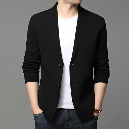 Blazer en tricot pour hommes avec des détails de boutons élégants et des poches pratiques Chic und Stil