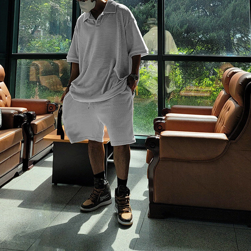 Homme polo décontracté à manches courtes avec shorts confortables Chic und Stil