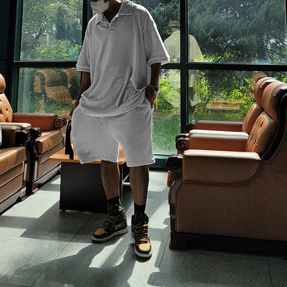 Homme polo décontracté à manches courtes avec shorts confortables Chic und Stil