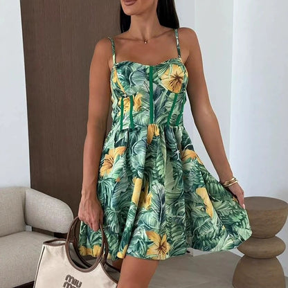 Robe Mini A-Ligne Imprimé Floral Chic und Stil