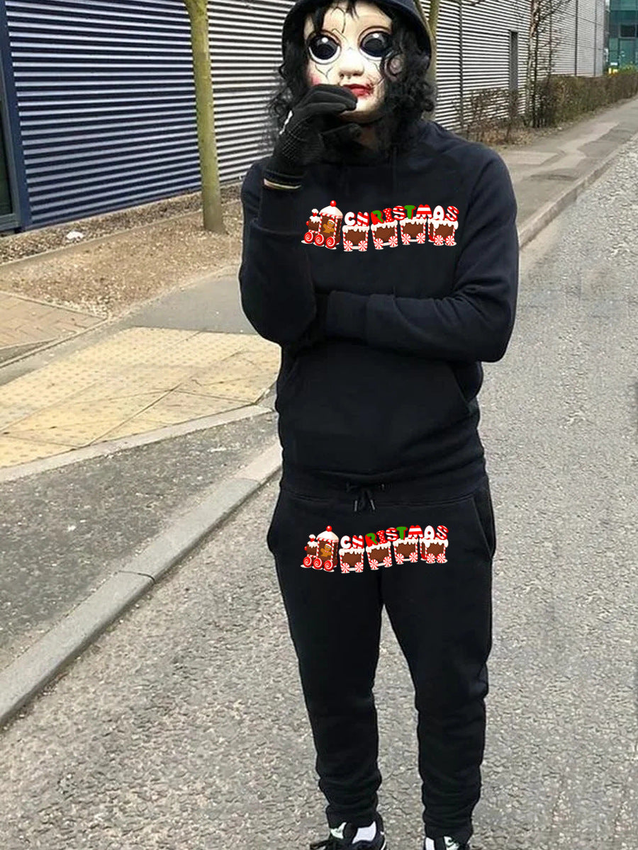 Women's hoodie and jogger pants set with festive Christmas pattern Chic und Stil