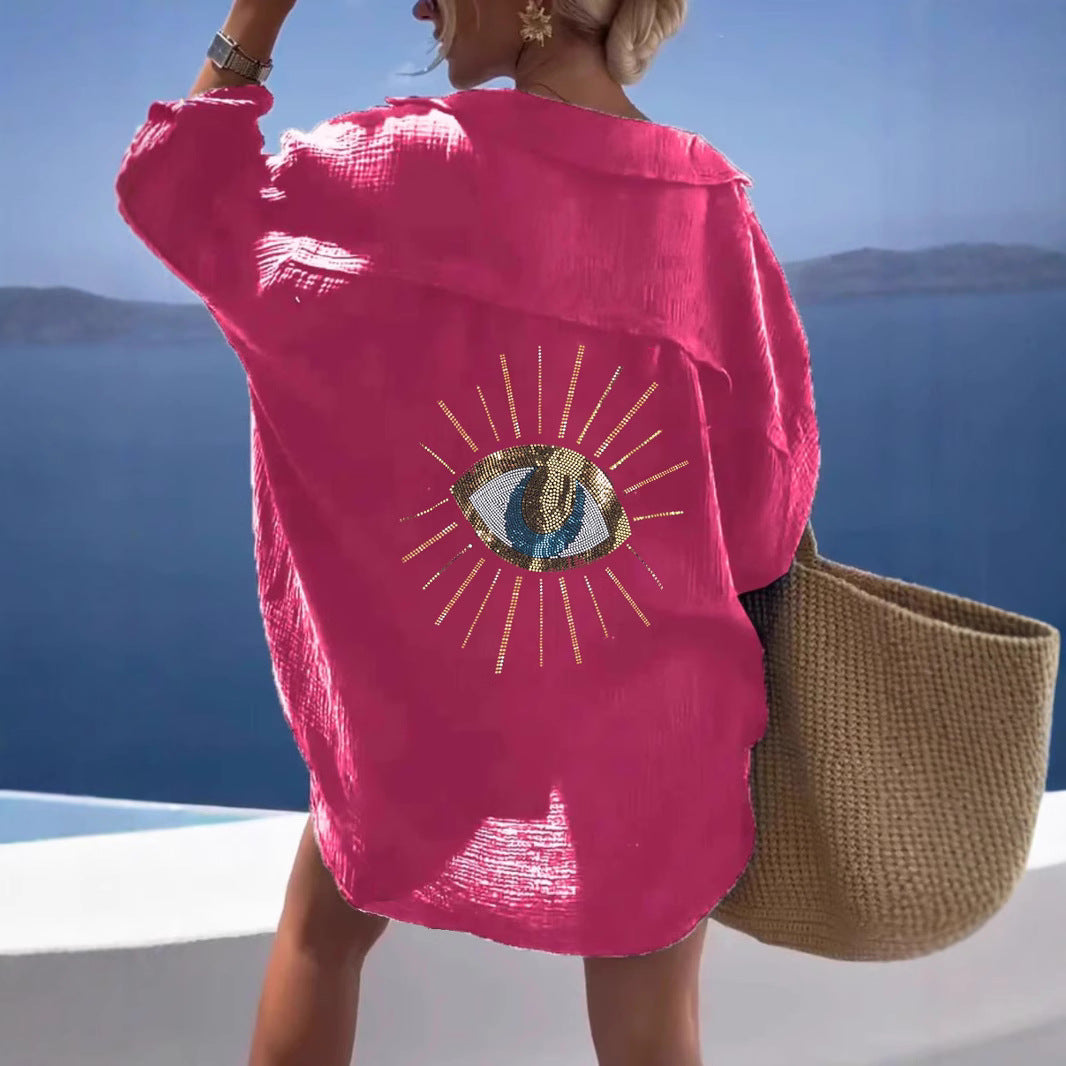 Chemise à boutons graphique pour femmes grande taille Chic und Stil