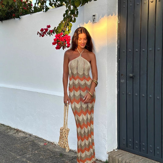 Robe maxi pour femmes avec un motif zigzag raffiné Chic und Stil