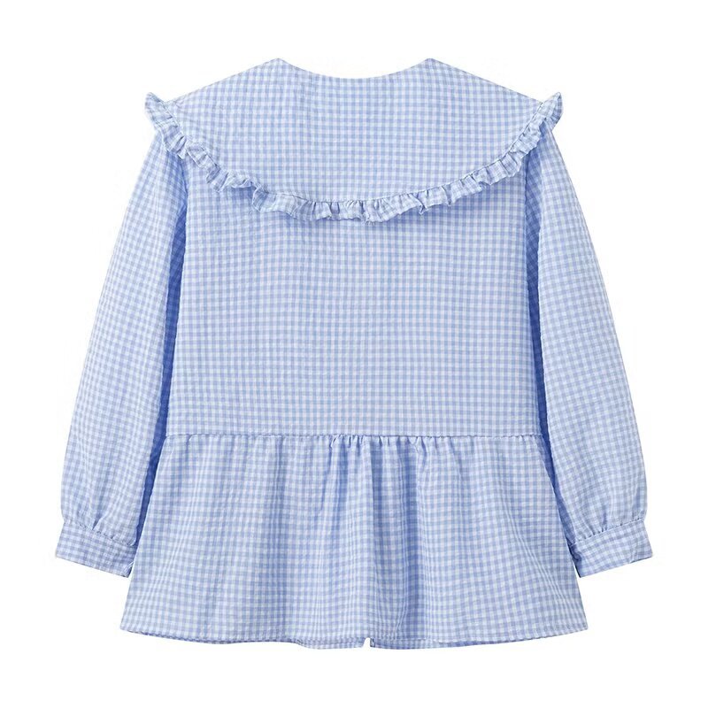 Chemise Vokuhila élégante pour femmes avec un col charmant et des volants ludiques Chic und Stil
