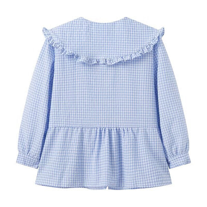 Chemise Vokuhila élégante pour femmes avec un col charmant et des volants ludiques Chic und Stil