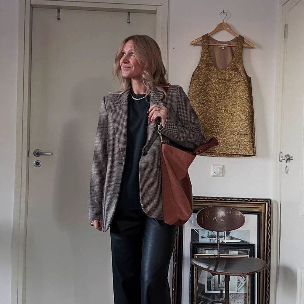 Dames Blazer à motif pied-de-coq Chic und Stil