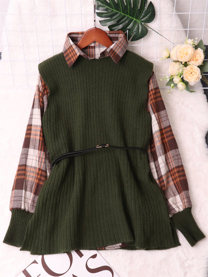 Pullunder féminin à détails de chemise Chic und Stil