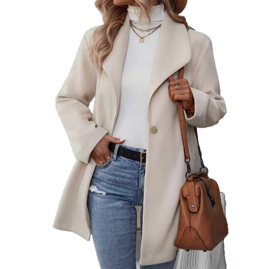 Dames élégant manteau court avec coupe minimaliste Chic und Stil