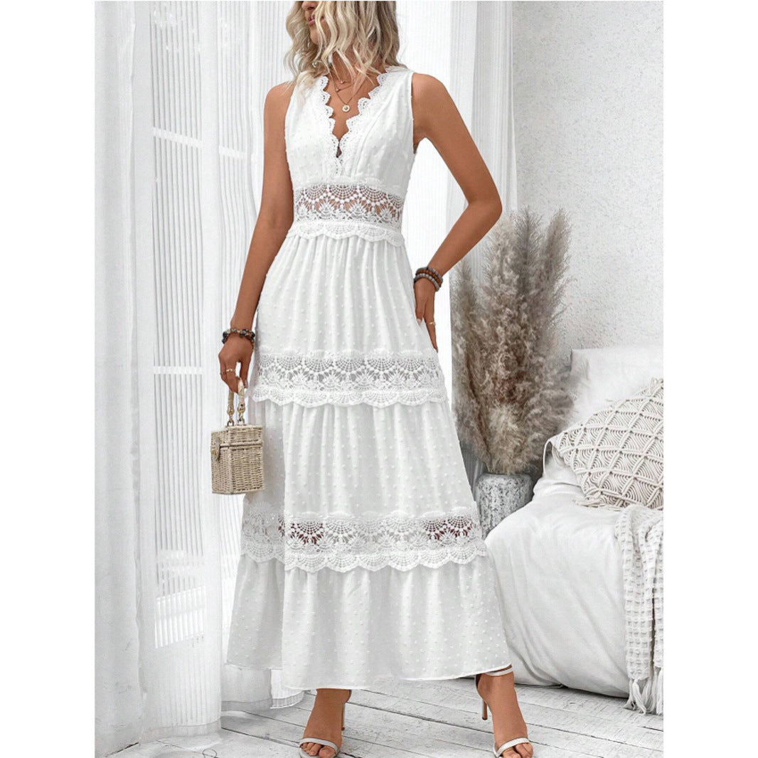 Robes maxi élégantes pour dames avec dentelle et tissu léger Chic und Stil