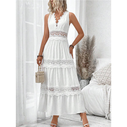 Robes maxi élégantes pour dames avec dentelle et tissu léger Chic und Stil