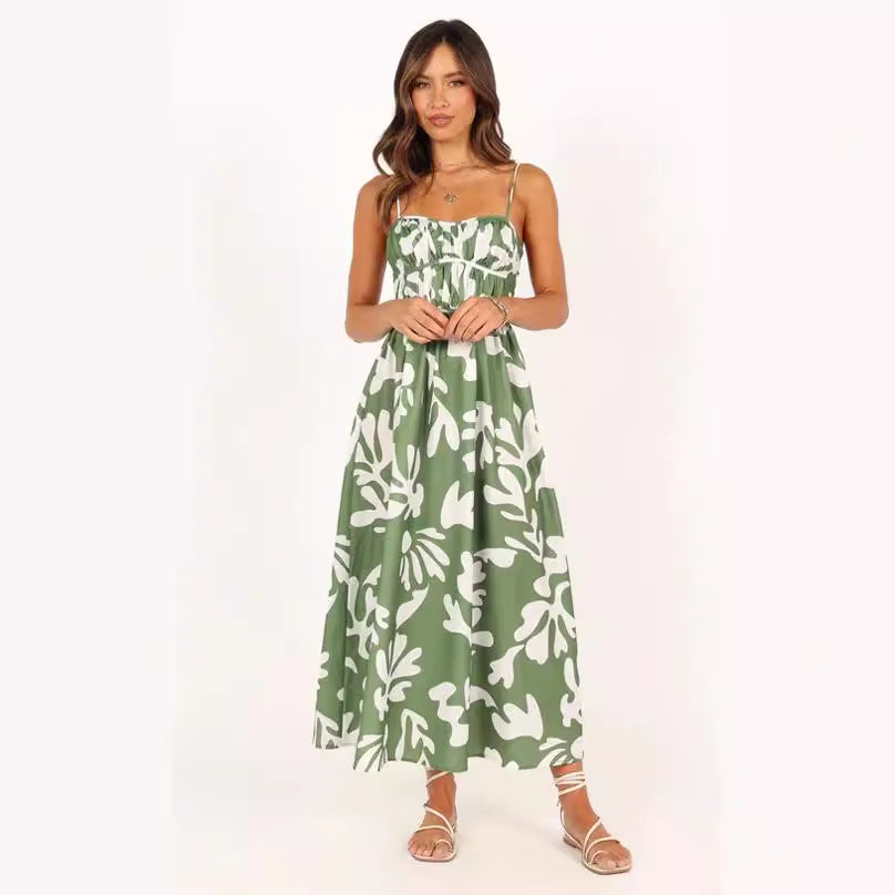 Dames Robe Maxi Florale Fluide Chic und Stil