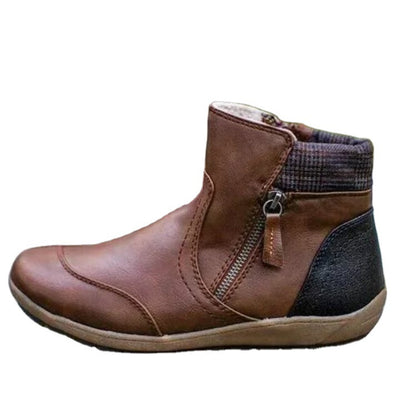 Bottes pour femmes rembourrées avec fermeture éclair latérale et couture à la mode Chic und Stil