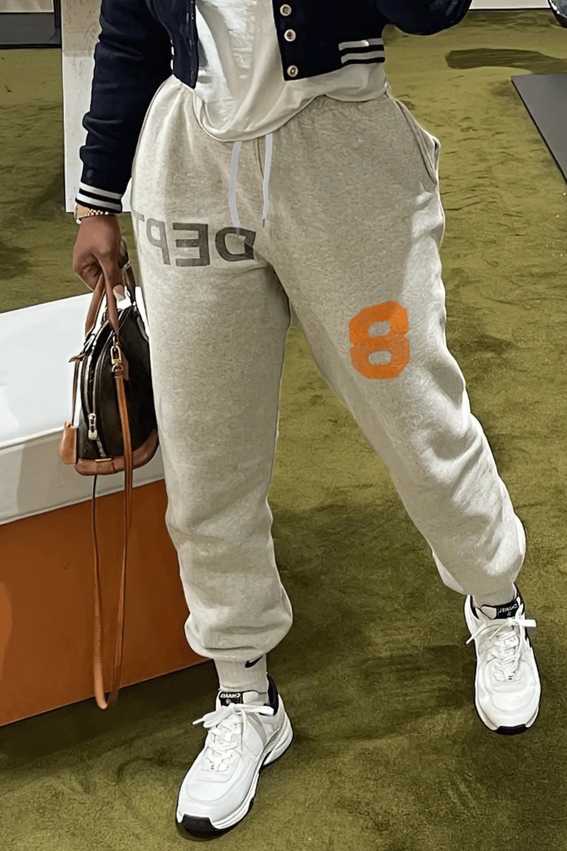 Ladies Comfortable Sports Pants with Modern Graphic and Elastic Waist Chic and Style