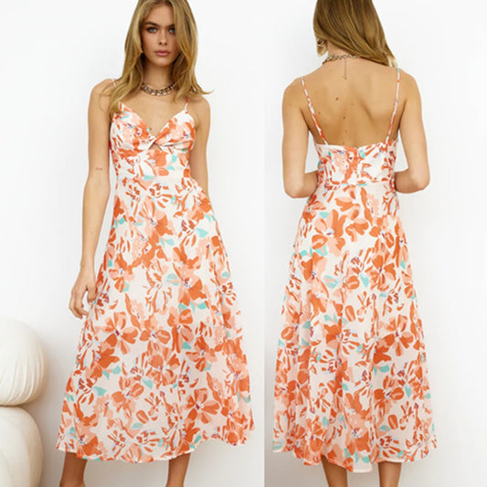 Robe slip fleurie A-ligne pour femmes Chic und Stil