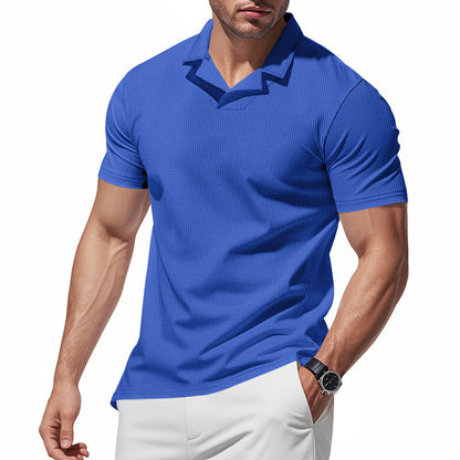 Chemise polo à manches courtes pour hommes avec design de structure moderne Chic und Stil