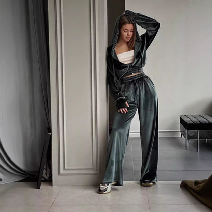 Dames Ensemble de détente en polaire luxueux Chic und Stil