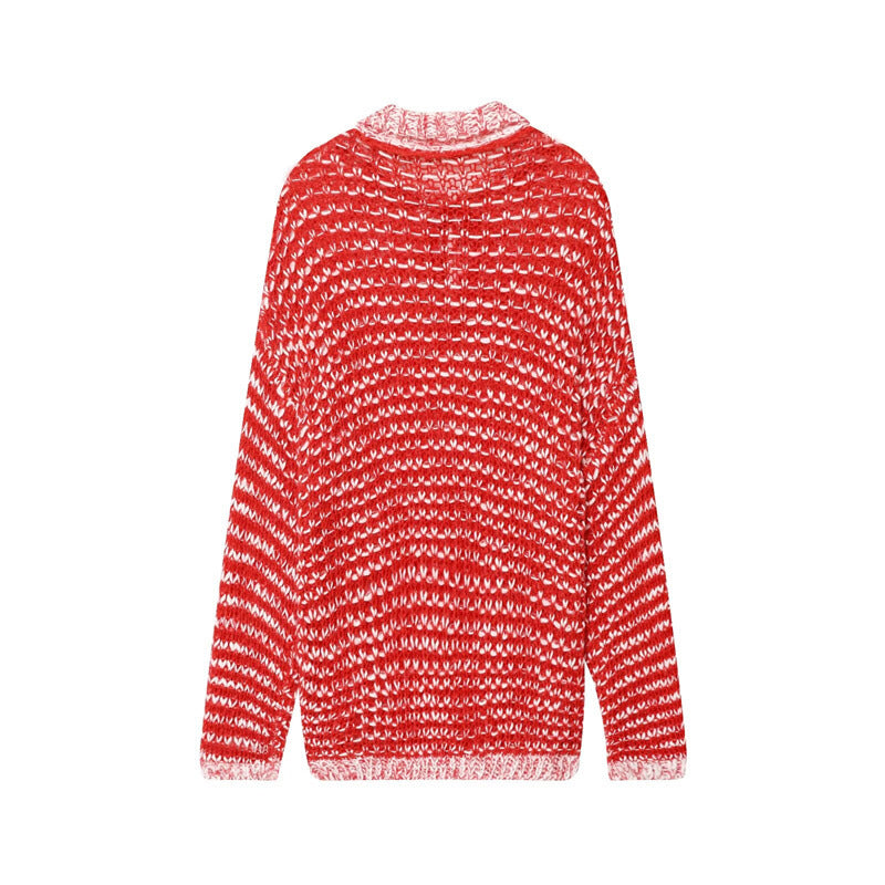 Pull côtelé décontracté pour femmes avec col tendance et détail à volants Chic und Stil