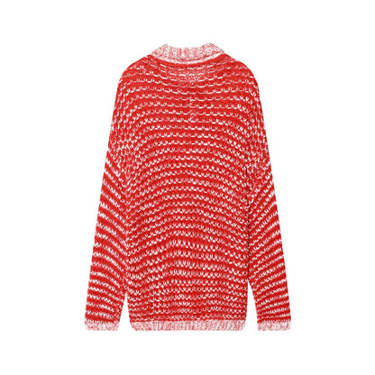 Pull côtelé décontracté pour femmes avec col tendance et détail à volants Chic und Stil