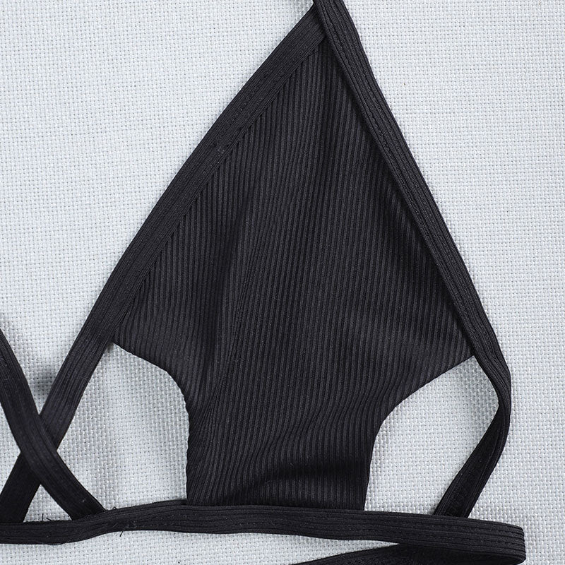 Women Ribbed Triangle Bikini Top Chic and Style
