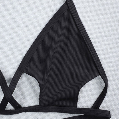 Women Ribbed Triangle Bikini Top Chic and Style