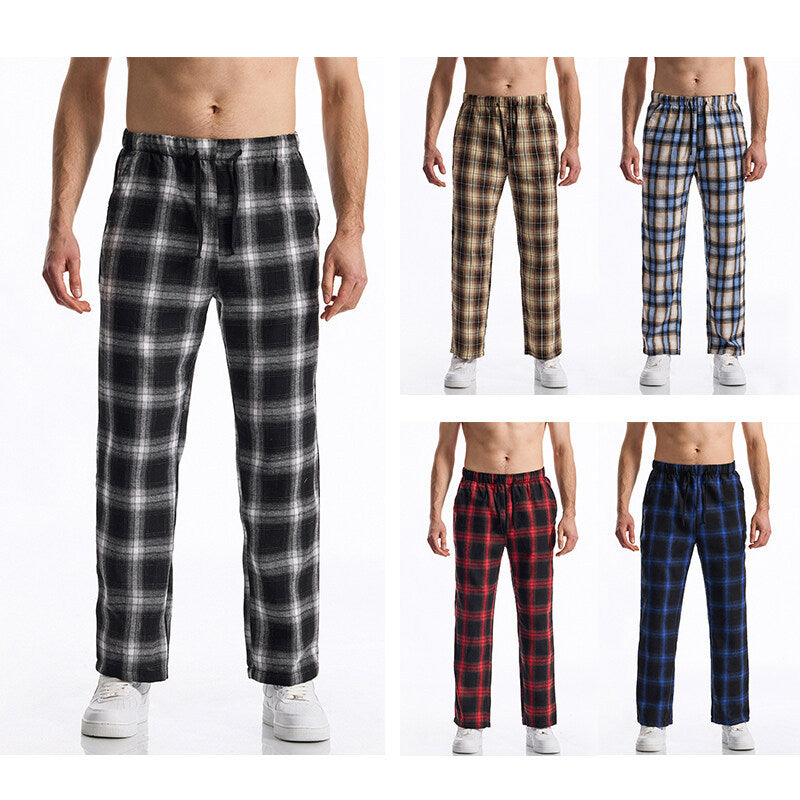Men's flannel pajama pants with comfortable elastic waistband Chic and Style