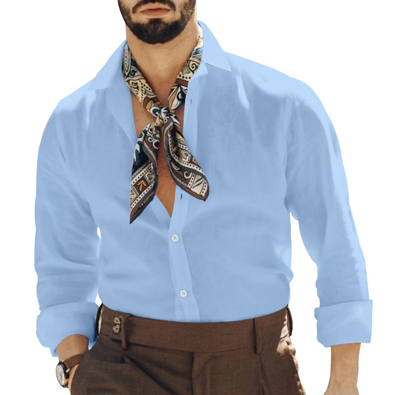 Chemise classique pour hommes à manches longues avec col tendance et élégante patte de boutonnage Chic und Stil