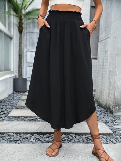Jupe maxi large pour femmes avec taille élastique et poches latérales Chic und Stil