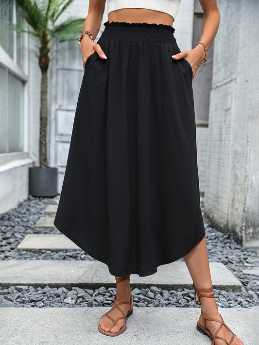 Jupe maxi large pour femmes avec taille élastique et poches latérales Chic und Stil