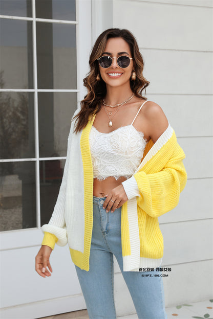 Dames cardigan en tricot décontracté avec des manches larges Chic und Stil