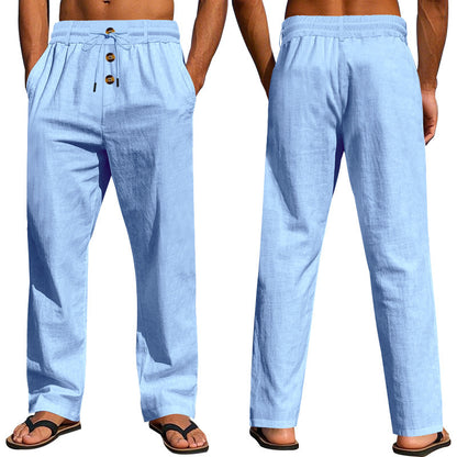 Comfortable and airy linen pants for men with elastic waistband and practical pockets Chic and Style