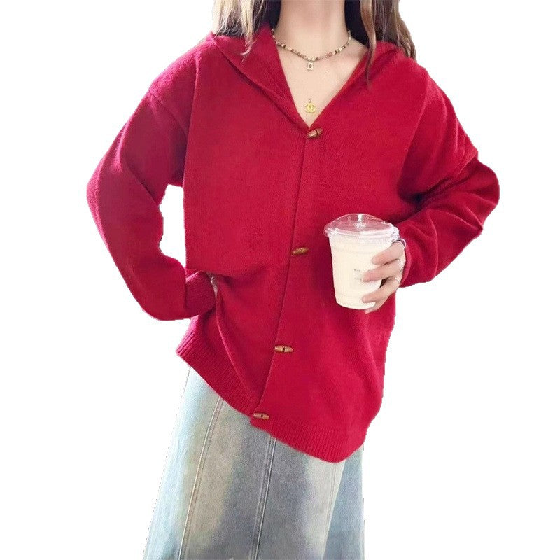 Dames gilet élégant avec capuche et boutons décoratifs Chic und Stil