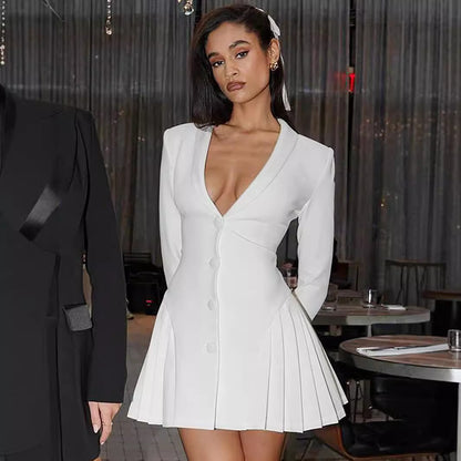 Robe blazer élégante pour femmes avec décolleté en V profond Chic und Stil