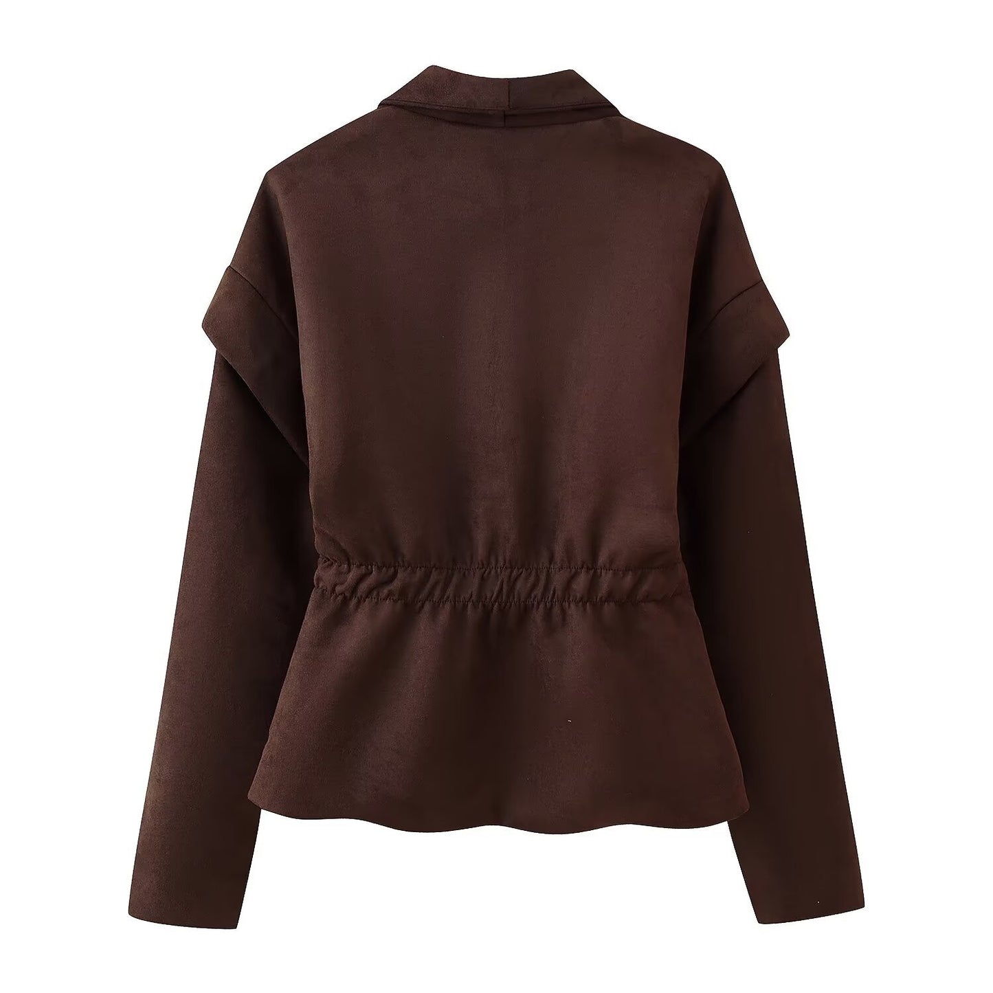 Dames élégante veste en suede avec poches tendance Chic und Stil