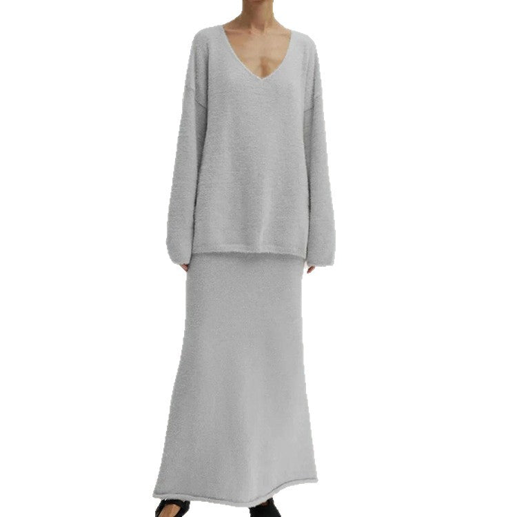Pull-over en tricot oversized pour femmes avec taille haute et couture latérale Chic und Stil