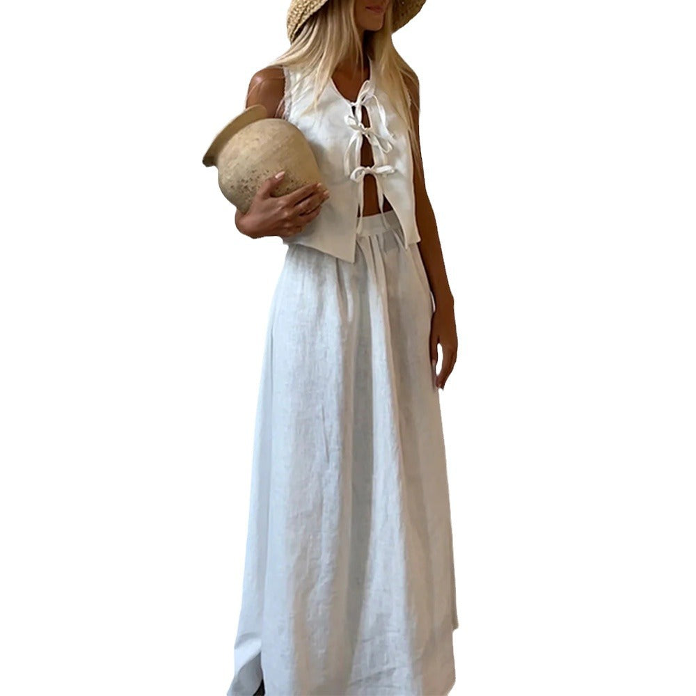 Dames ensemble d'été léger au style décontracté avec des liens Chic und Stil