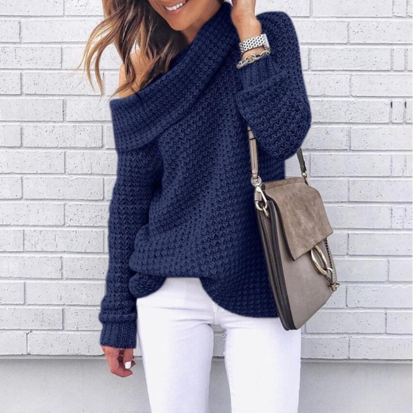 Pull en tricot oversized pour dames avec col châle élégant et motif texturé Chic und Stil