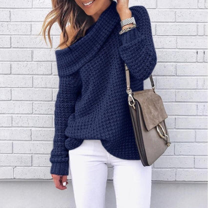 Pull en tricot oversized pour dames avec col châle élégant et motif texturé Chic und Stil