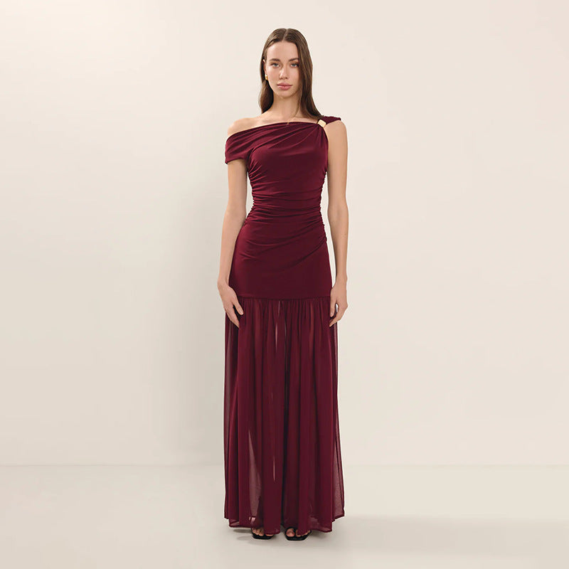 Robe de soirée élégante dame off-shoulder Chic und Stil